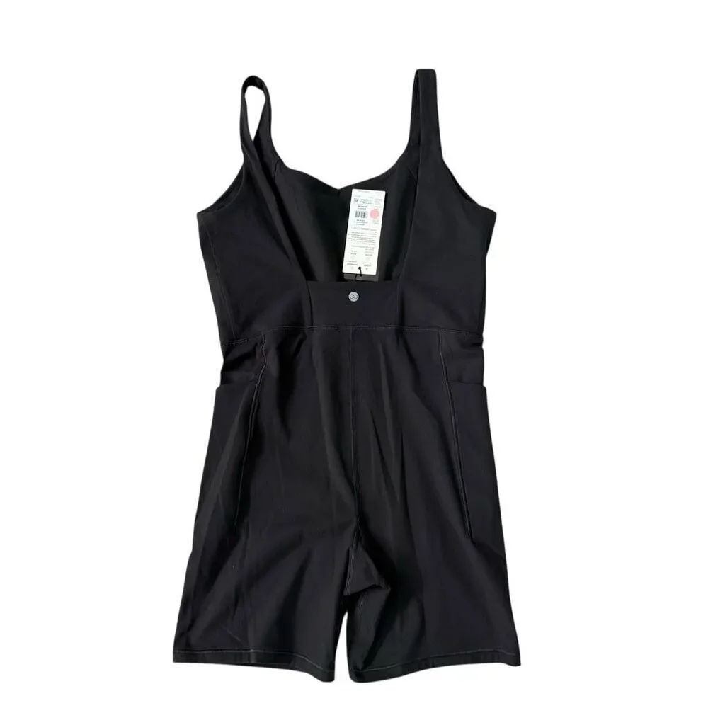 CALIA Womens Inspire Short Stretch Lightweight Bodysuit Pure Black Size M NWT